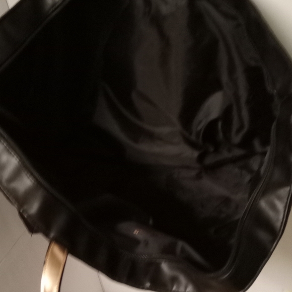 Victoria's Secret Bucket Tote Black Fabric,Rose Gold Hardware,Travel ,CarryOn - Picture 4 of 7